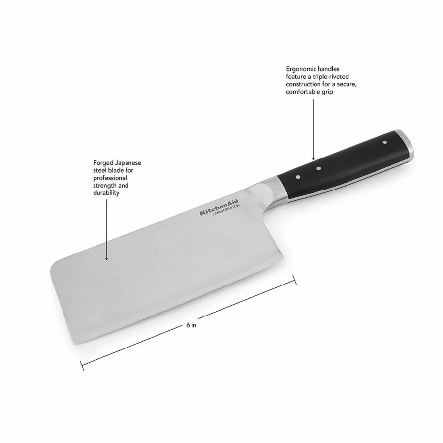 Knives * | Kitchenaid Gourmet Forged 6 Cleaver With Sheath