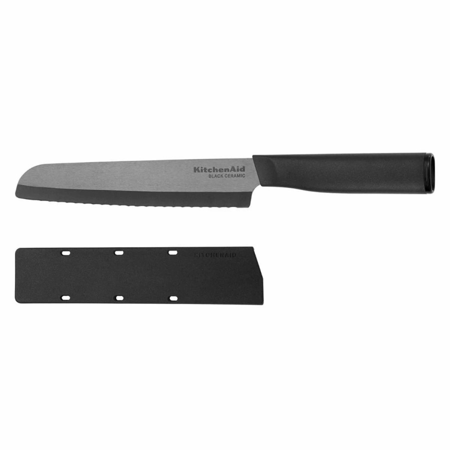 Knives * | Kitchenaid Classic Ceramic 6 Bread Knife | Black