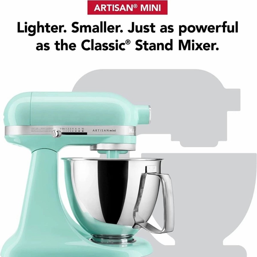 Small Appliances * | Kitchenaid 3.5-Quart Artisan Mini Plus Tilt-Head Stand Mixer | Ice Blue