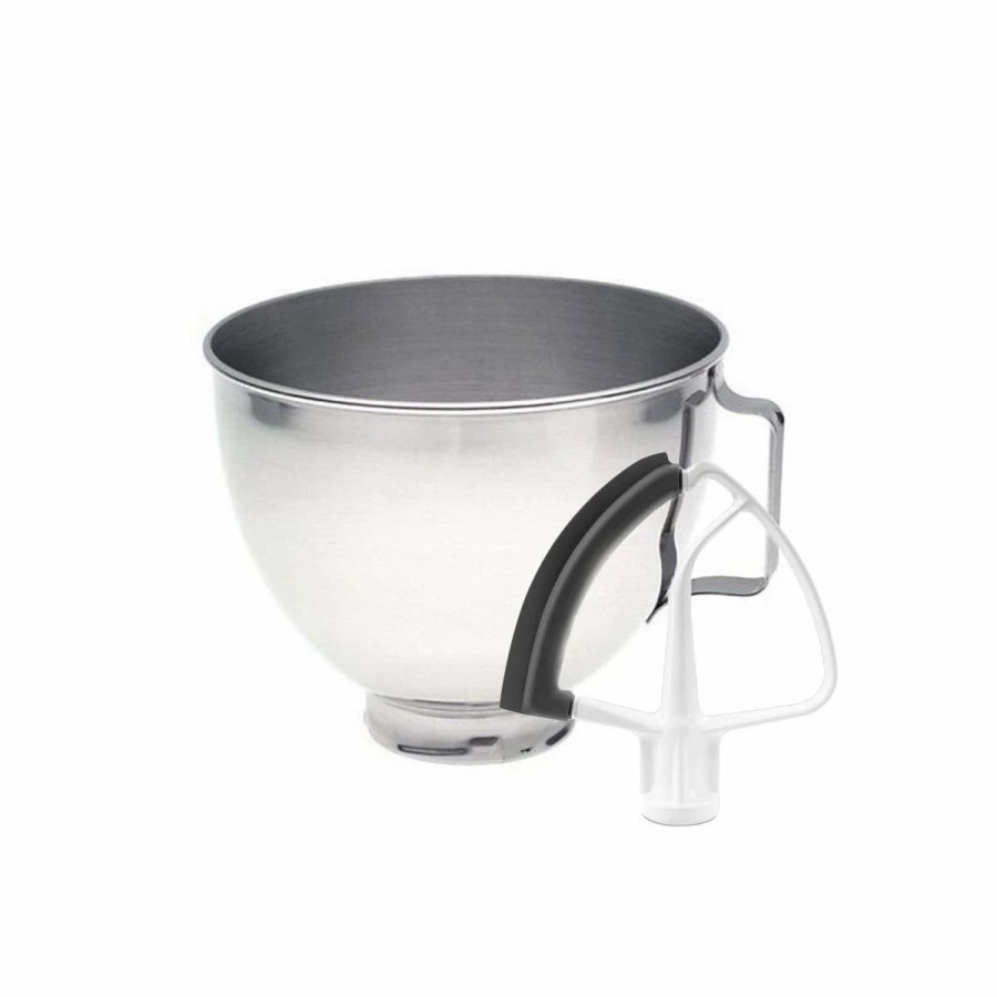 Small Appliances * | Kitchenaid 4.5-Quart Stainless Steel Bowl W/Handle + Flex Edge Beater | Fits 4.5-Quart & 5-Quart Kitchenaid Tilt-Head Stand Mixers