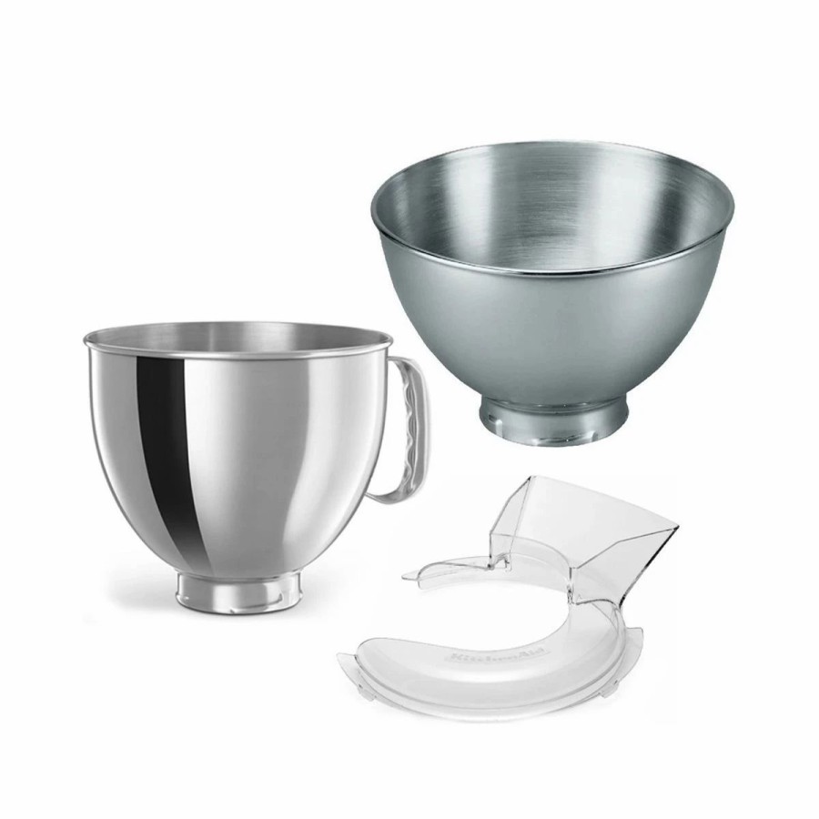 Small Appliances * | Kitchenaid Stainless Steel Bowl Pack + Pouring Shield | Fits 4.5-Quart & 5-Quart Kitchenaid Tilt-Head Stand Mixers