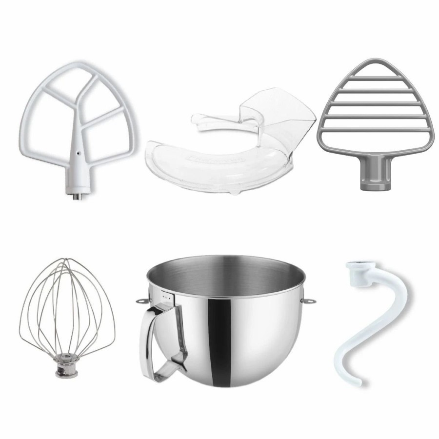 Small Appliances * | Kitchenaid 6-Quart Stainless Steel Bowl + Coated Pastry Beater Accessory Pack + Pouring Shield | Fits 6-Quart Kitchenaid Bowl-Lift Stand Mixers