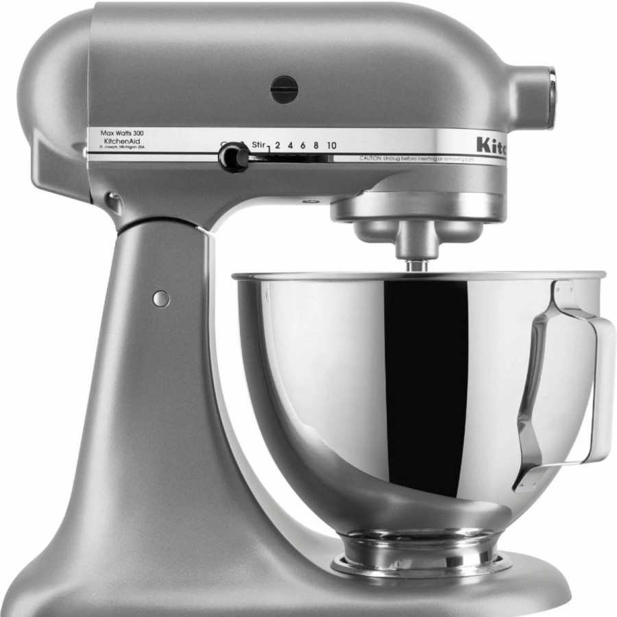 Small Appliances * | Kitchenaid Deluxe 4.5 Quart Tilt-Head Stand Mixer | Silver