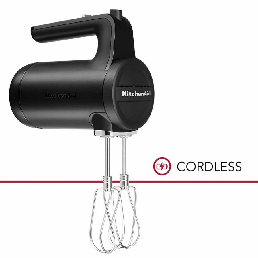 Small Appliances * | Kitchenaid 7-Speed Cordless Hand Mixer | Black Matte