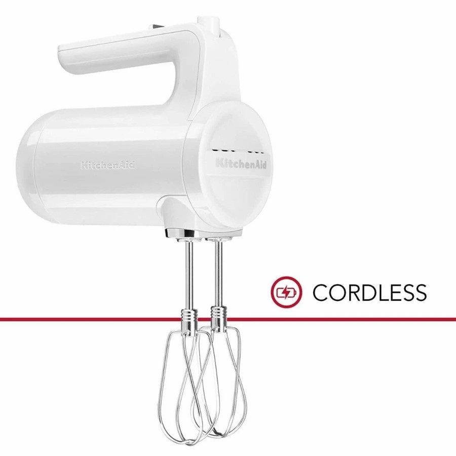 Small Appliances * | Kitchenaid 7-Speed Cordless Hand Mixer | White