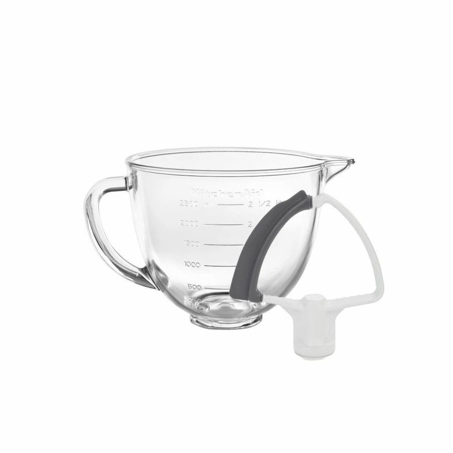 Small Appliances * | Kitchenaid 3.5-Quart Glass Bowl + Flex Edge Beater | Fits 3.5-Quart Kitchenaid Artisan Mini Tilt-Head Stand Mixers