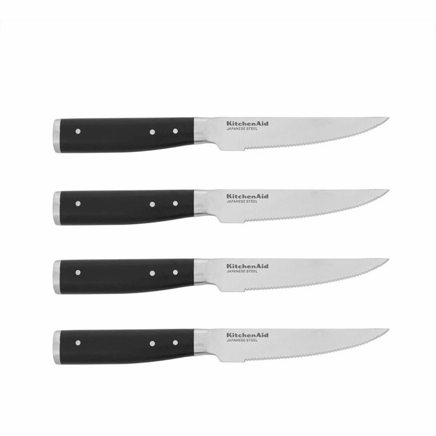 Knives * | Kitchenaid Gourmet Forged 4-Piece 4.5 Steak Knife Set | Serrated