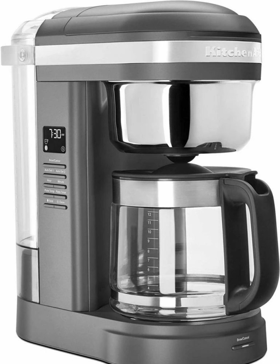 Small Appliances * | Kitchenaid 12-Cup Drip Coffee Maker With Spiral Showerhead | Matte Charcoal Grey