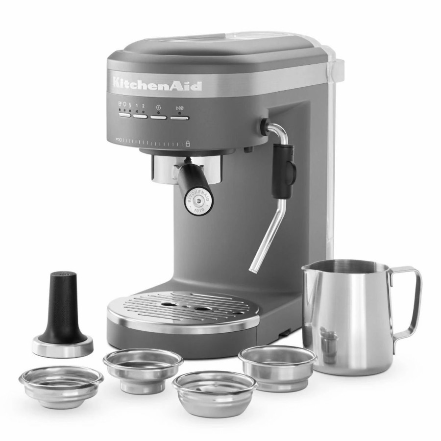 Small Appliances * | Kitchenaid Semi Auto Espresso Maker | Matte Charcoal Grey