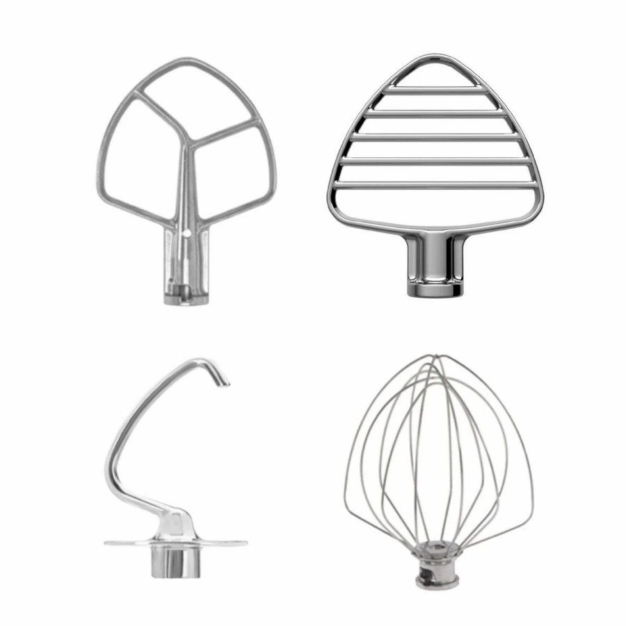 Small Appliances * | Kitchenaid Stainless Steel Stand Mixer Tools (4-Piece Set) | Fits 4.5-Quart & 5-Quart Kitchenaid Artisan Tilt-Head Stand Mixers