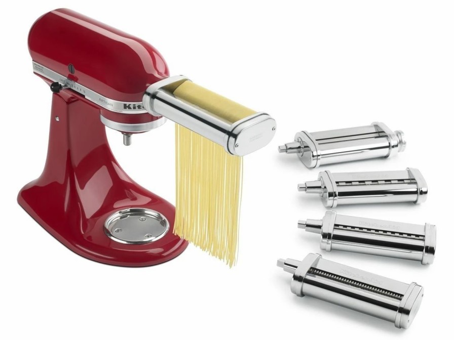 Small Appliances * | Kitchenaid 5-Piece Pasta Deluxe Attachment Set (Pasta Roller + Spaghetti, Fettuccine, Capellini, & Lasagnette Cutter)