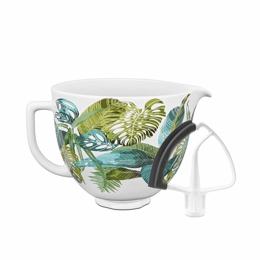 Small Appliances * | Kitchenaid 5-Quart Tropical Floral Ceramic Bowl + Flex Edge Beater | Fits 4.5-Quart & 5-Quart Kitchenaid Tilt-Head Stand Mixers