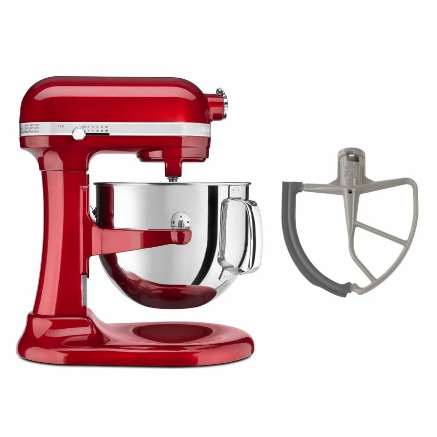 Small Appliances * | Kitchenaid 7-Quart Pro Line Bowl-Lift Stand Mixer | Candy Apple Red + Flex Edge Beater