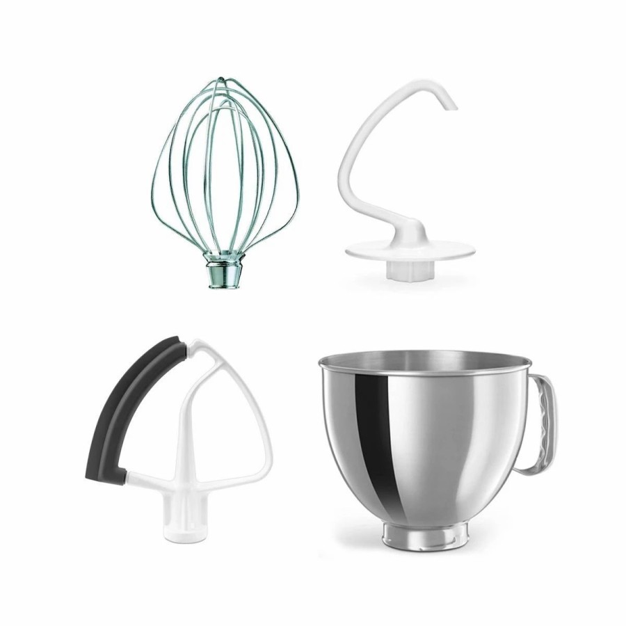 Small Appliances * | Kitchenaid 5-Quart Stainless Steel Bowl + Stand Mixer Flex Edge Accessory Pack | Fits 5-Quart Kitchenaid Tilt-Head Stand Mixers