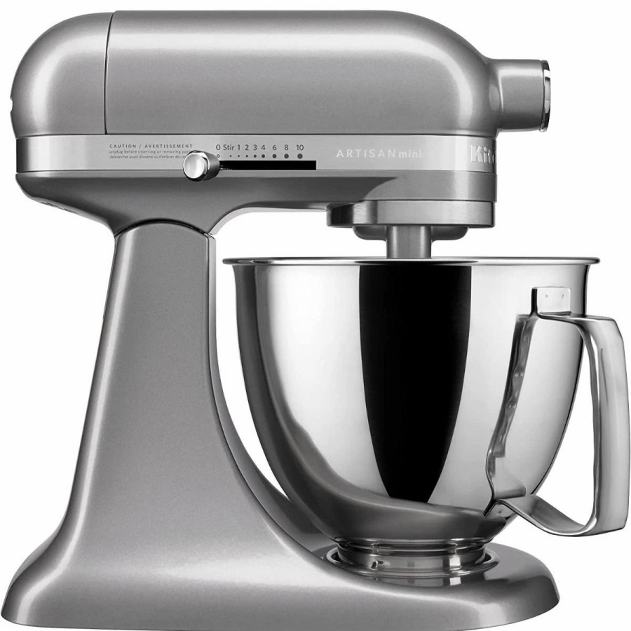 Small Appliances * | Kitchenaid 3.5-Quart Artisan Mini Plus Tilt-Head Stand Mixer | Contour Silver