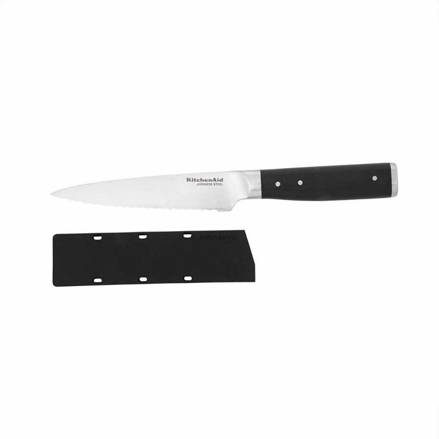 Knives * | Kitchenaid Gourmet Forged 5.5 Utility Knife With Sheath | Serrated