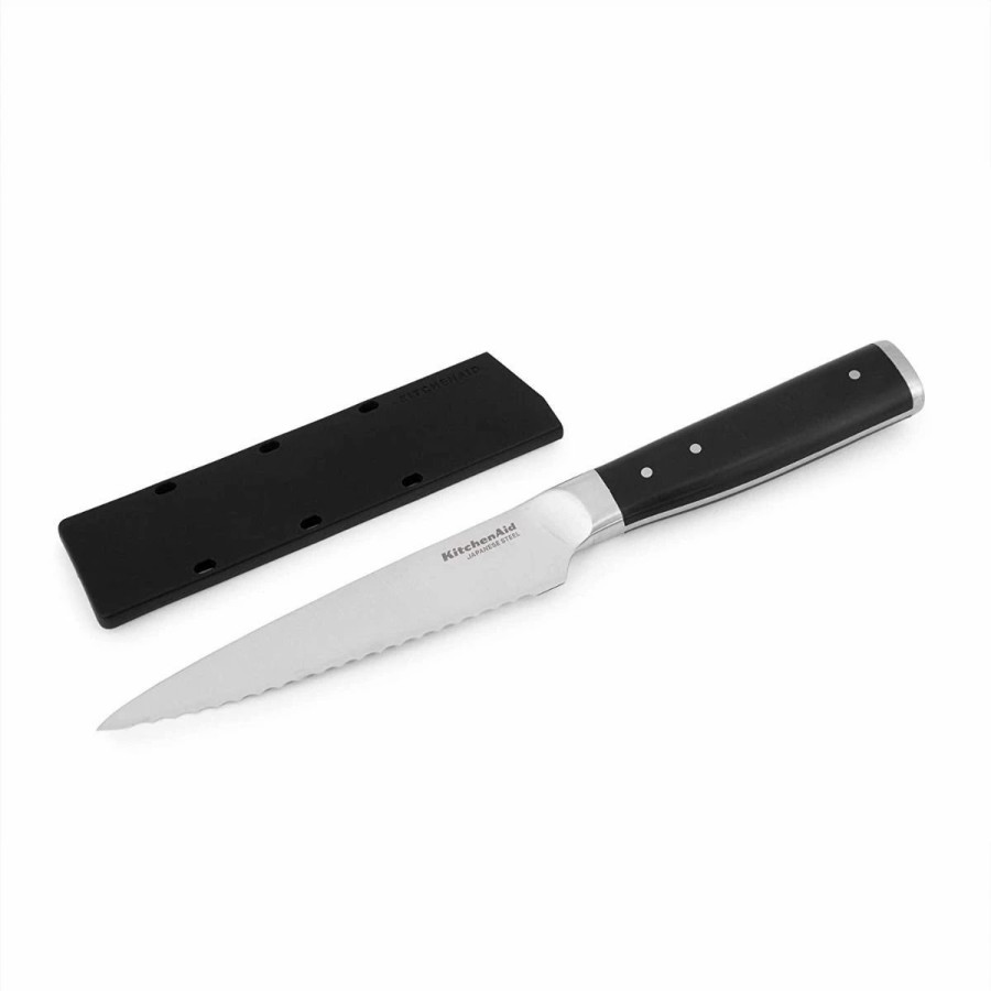 Knives * | Kitchenaid Gourmet Forged 5.5 Utility Knife With Sheath | Serrated