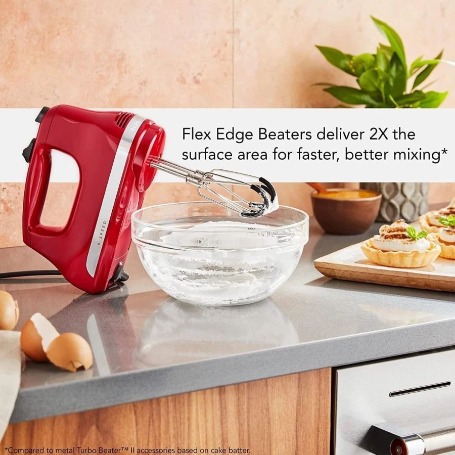 Small Appliances * | Kitchenaid 6-Speed Hand Mixer With Flex Edge Beaters | Empire Red