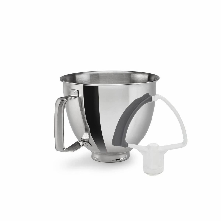 Small Appliances * | Kitchenaid 3.5-Quart Flared Polished Stainless Steel Bowl + Flex Edge Beater | Fits 3.5-Quart Kitchenaid Artisan Mini Tilt-Head Stand Mixers