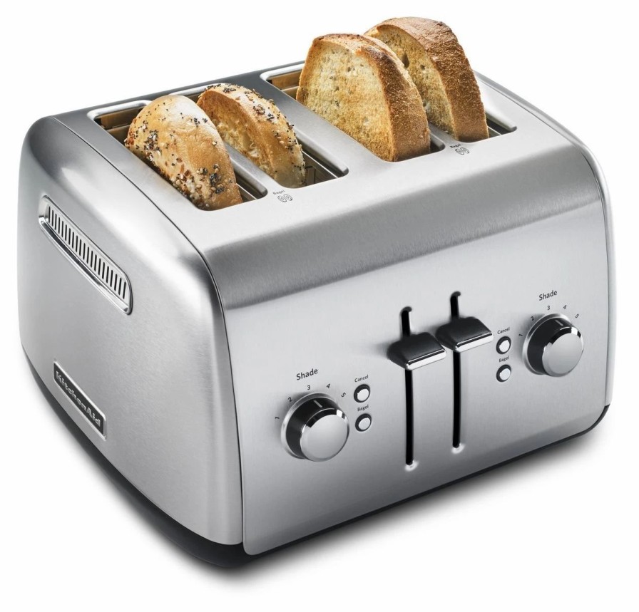 Small Appliances * | Kitchenaid 4-Slice Toaster With Manual High-Lift Lever | Brushed Stainless Steel