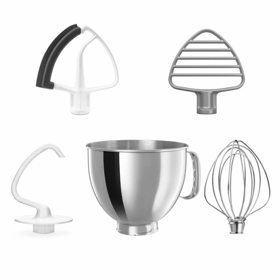 Small Appliances * | Kitchenaid 5-Quart Stainless Steel Bowl + Coated Pastry Beater Accessory Pack | Fits 5-Quart Kitchenaid Tilt-Head Stand Mixers