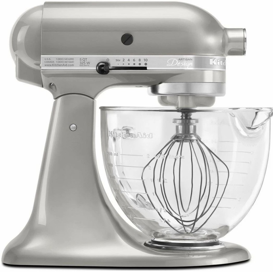 Small Appliances * | Kitchenaid 5-Quart Artisan Design Series Tilt-Head Stand Mixer | Sugar Pearl Silver