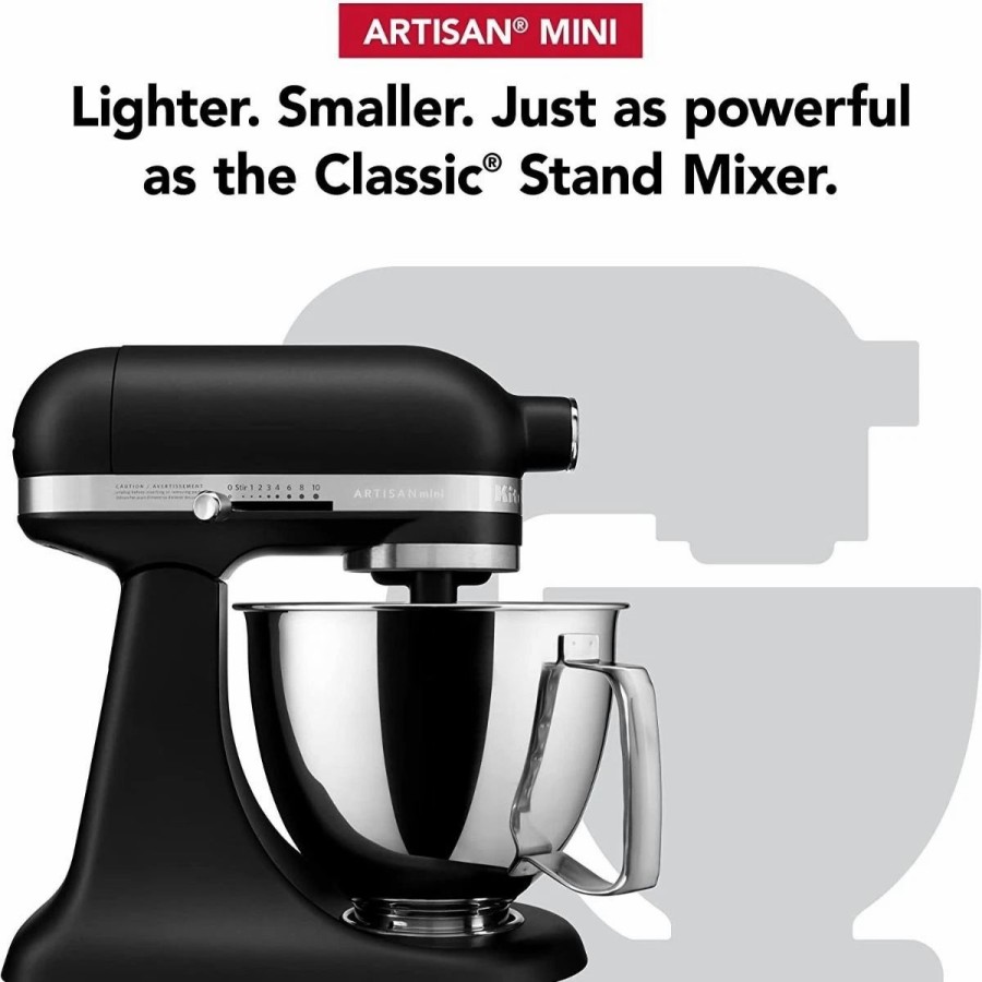 Small Appliances * | Kitchenaid 3.5-Quart Artisan Mini Plus Tilt-Head Stand Mixer | Cast Iron Black