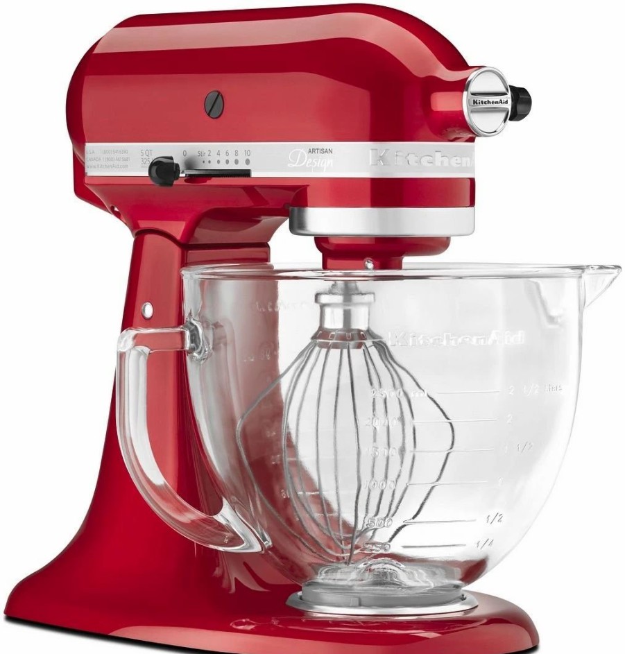 Small Appliances * | Kitchenaid 5-Quart Artisan Design Series Tilt-Head Stand Mixer | Candy Apple Red