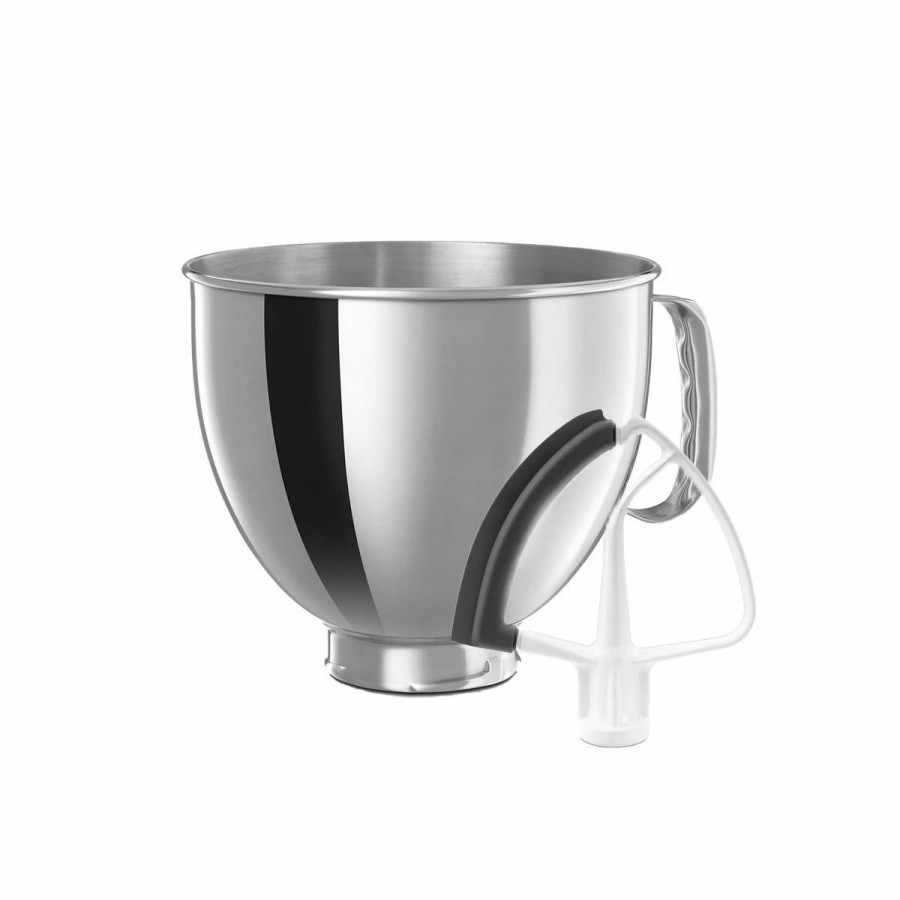 Small Appliances * | Kitchenaid 5-Quart Stainless Steel Bowl W/Handle + Flex Edge Beater | Fits 4.5-Quart & 5-Quart Kitchenaid Tilt-Head Mixers