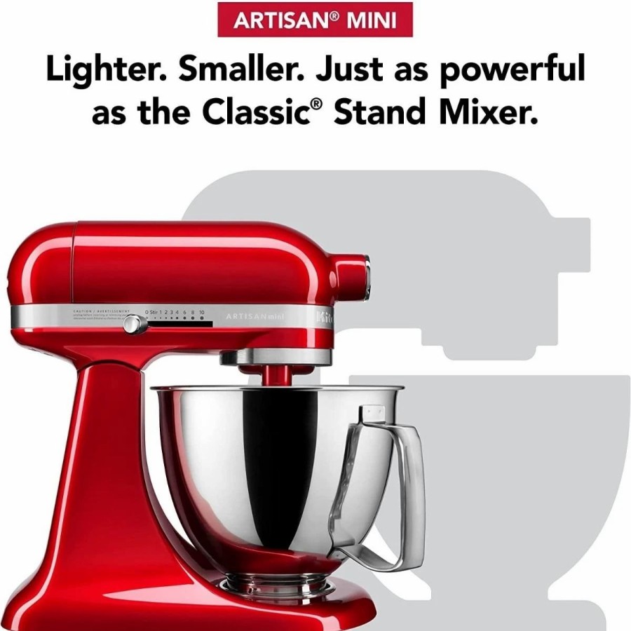 Small Appliances * | Kitchenaid 3.5-Quart Artisan Mini Plus Tilt-Head Stand Mixer | Candy Apple Red