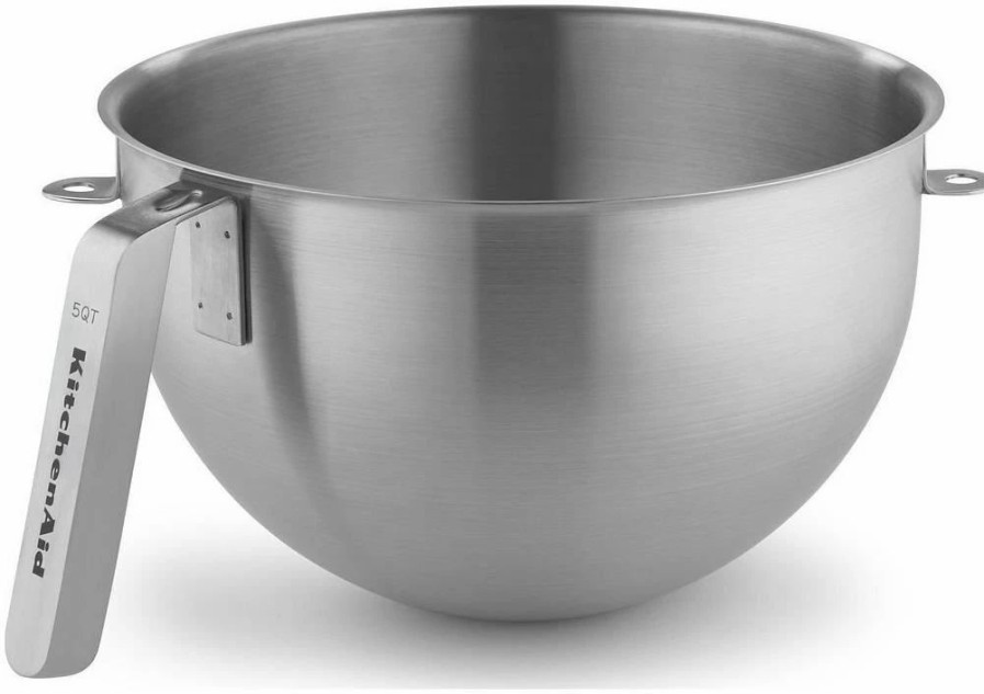 Small Appliances * | Kitchenaid Commercial 5-Quart Stainless Steel Bowl W/J Hook Handle | Fits 7-Quart & 8-Quart Kitchenaid Bowl-Lift Stand Mixers