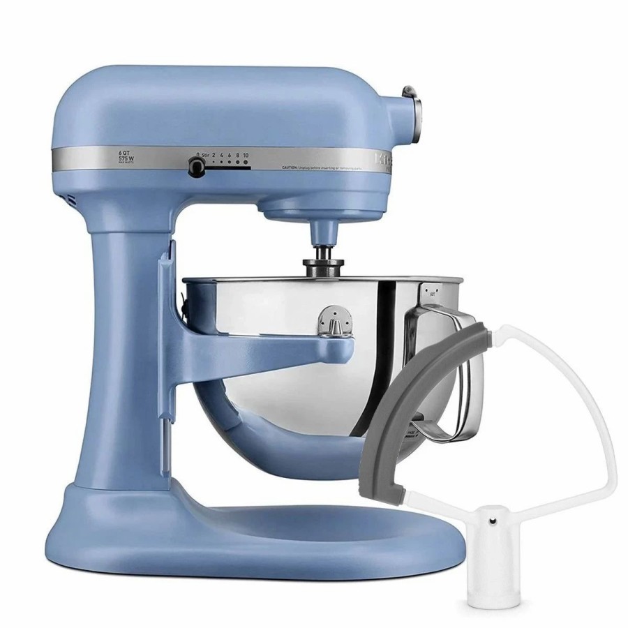 Small Appliances * | Kitchenaid 6-Quart Pro 600 Bowl-Lift Stand Mixer | Matte Vintage Blue + Flex Edge Beater