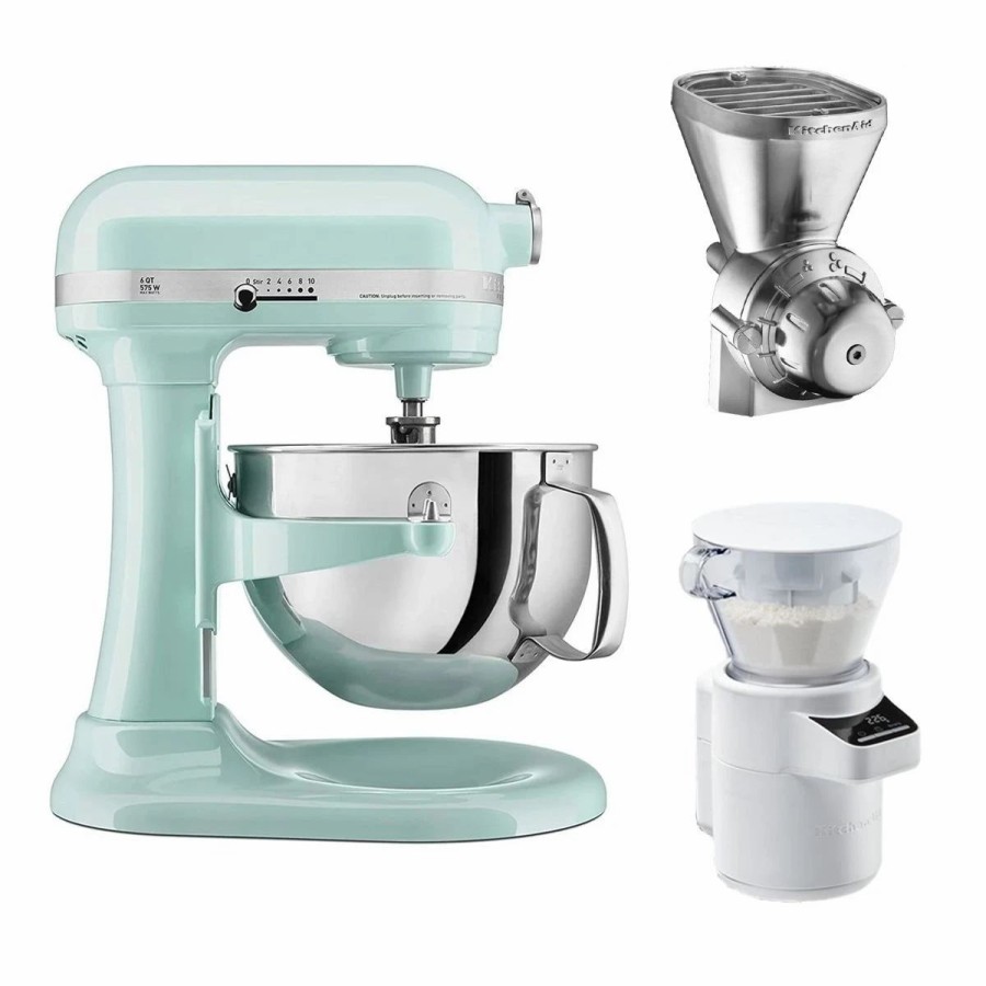 Small Appliances * | Kitchenaid 6-Quart Pro 600 Bowl-Lift Stand Mixer | Ice Blue + Ultimate Baker'S Bundle