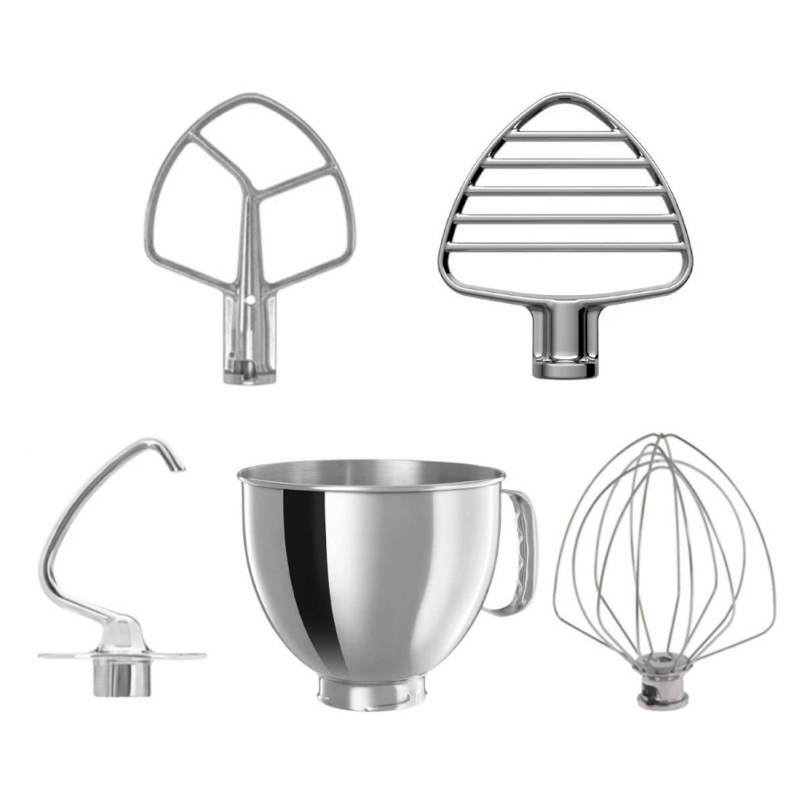 Small Appliances * | Kitchenaid 5-Quart Stainless Steel Bowl + Stainless Steel Pastry Beater Accessory Pack | Fits 5-Quart Kitchenaid Tilt-Head Stand Mixers