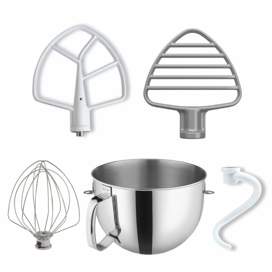 Small Appliances * | Kitchenaid 6-Quart Stainless Steel Bowl + Coated Pastry Beater Accessory Pack | Fits 6-Quart Kitchenaid Bowl-Lift Stand Mixers