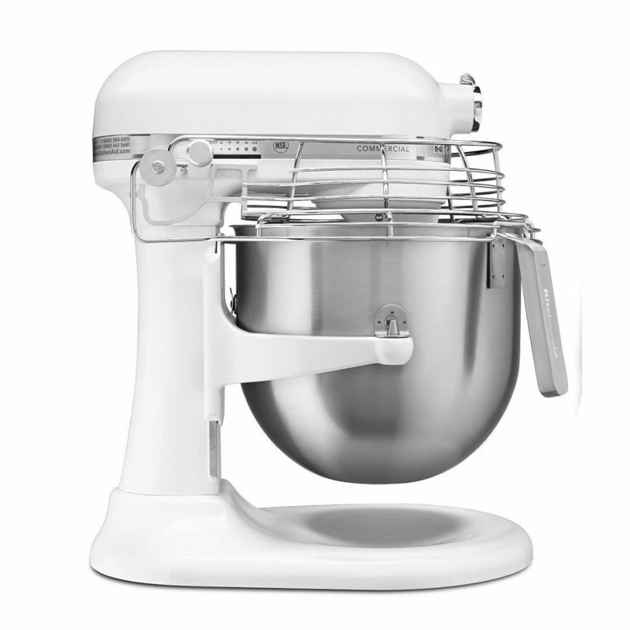 Small Appliances * | Kitchenaid Commercial 8-Quart Bowl-Lift Stand Mixer With Bowl Guard | White